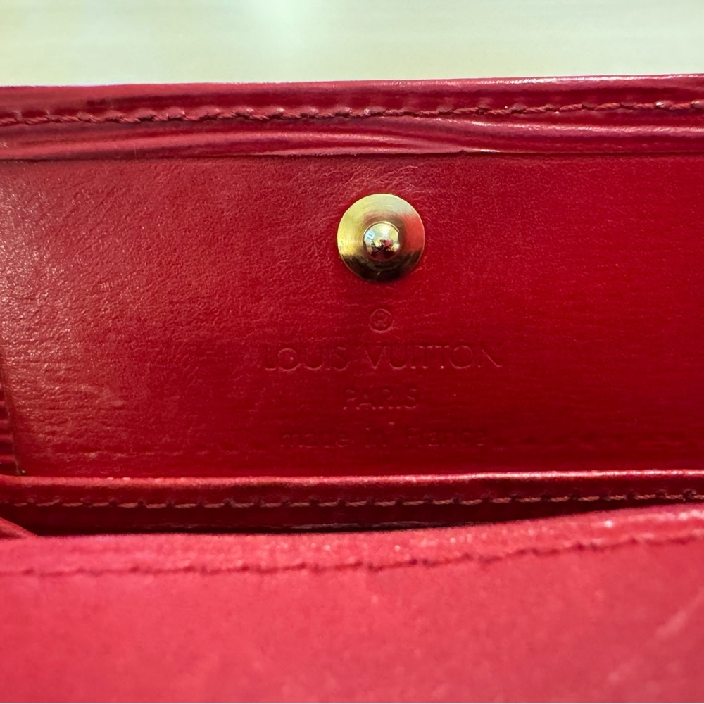 Louis Vuitton LV Red Epi Porte-Monnaie Boite Accordion Coin Box Vintage Luxury - Picture 9 of 10